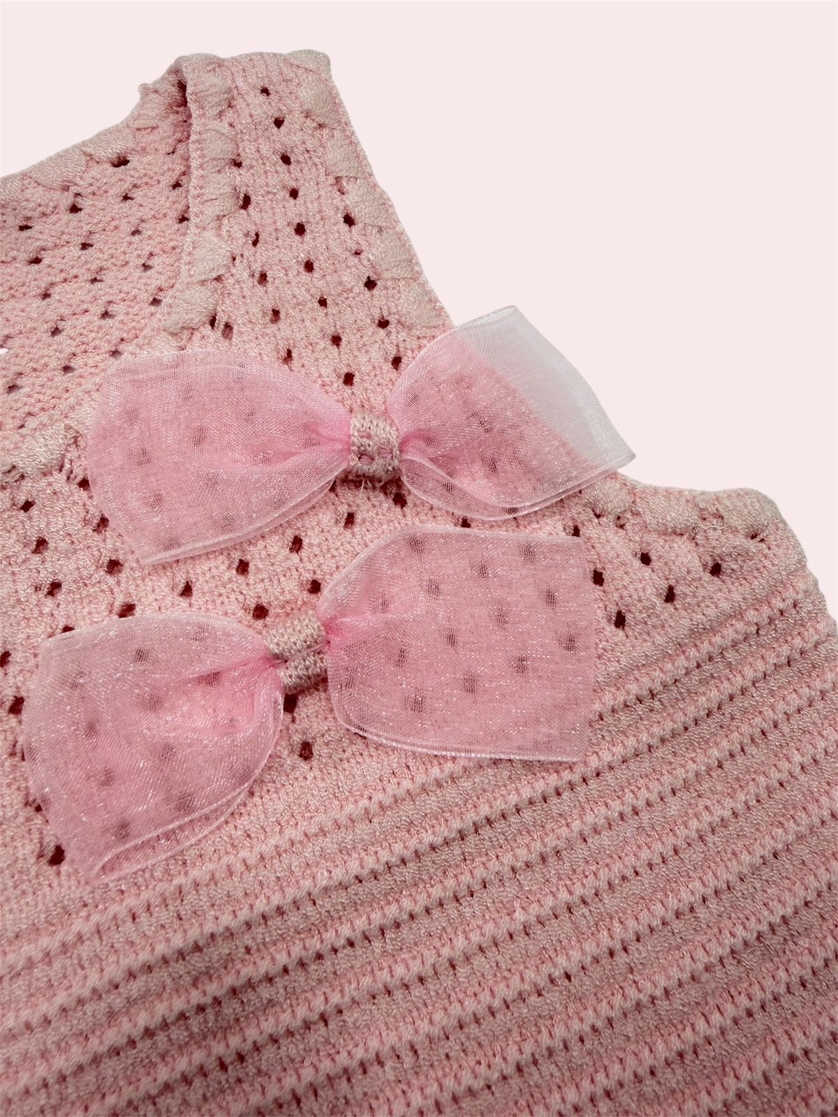 Blusa Tejida para Niña con Moño – Colores Pastel 🌸✨