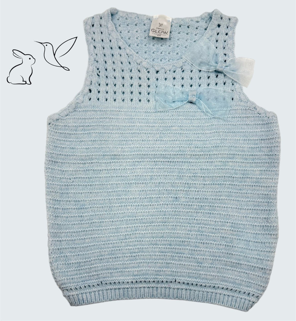 Blusa Tejida para Niña con Moño – Colores Pastel 🌸✨