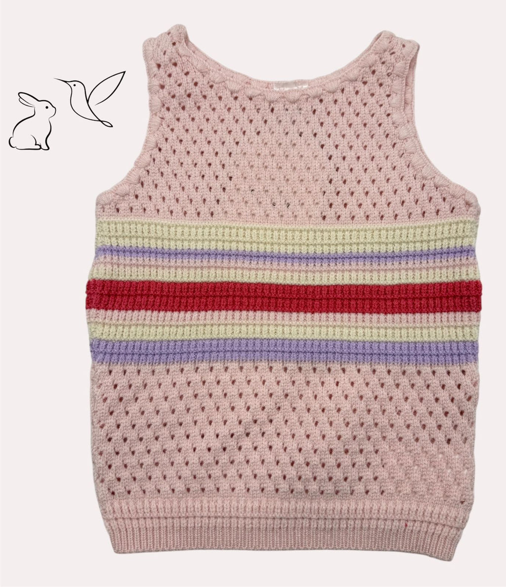 Blusa de Punto Calado con Rayas Boho | Estilo Retro Trendy ✨