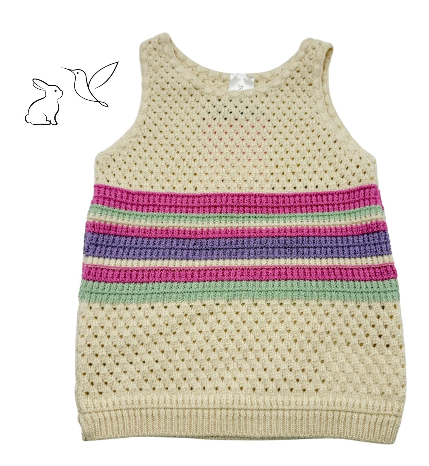 Blusa de Punto Calado con Rayas Boho | Estilo Retro Trendy ✨