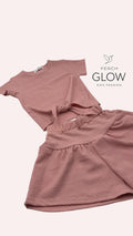 Conjunto "Glow" de 2 Piezas para Niña - Top con Nudo y Short Falda ✨