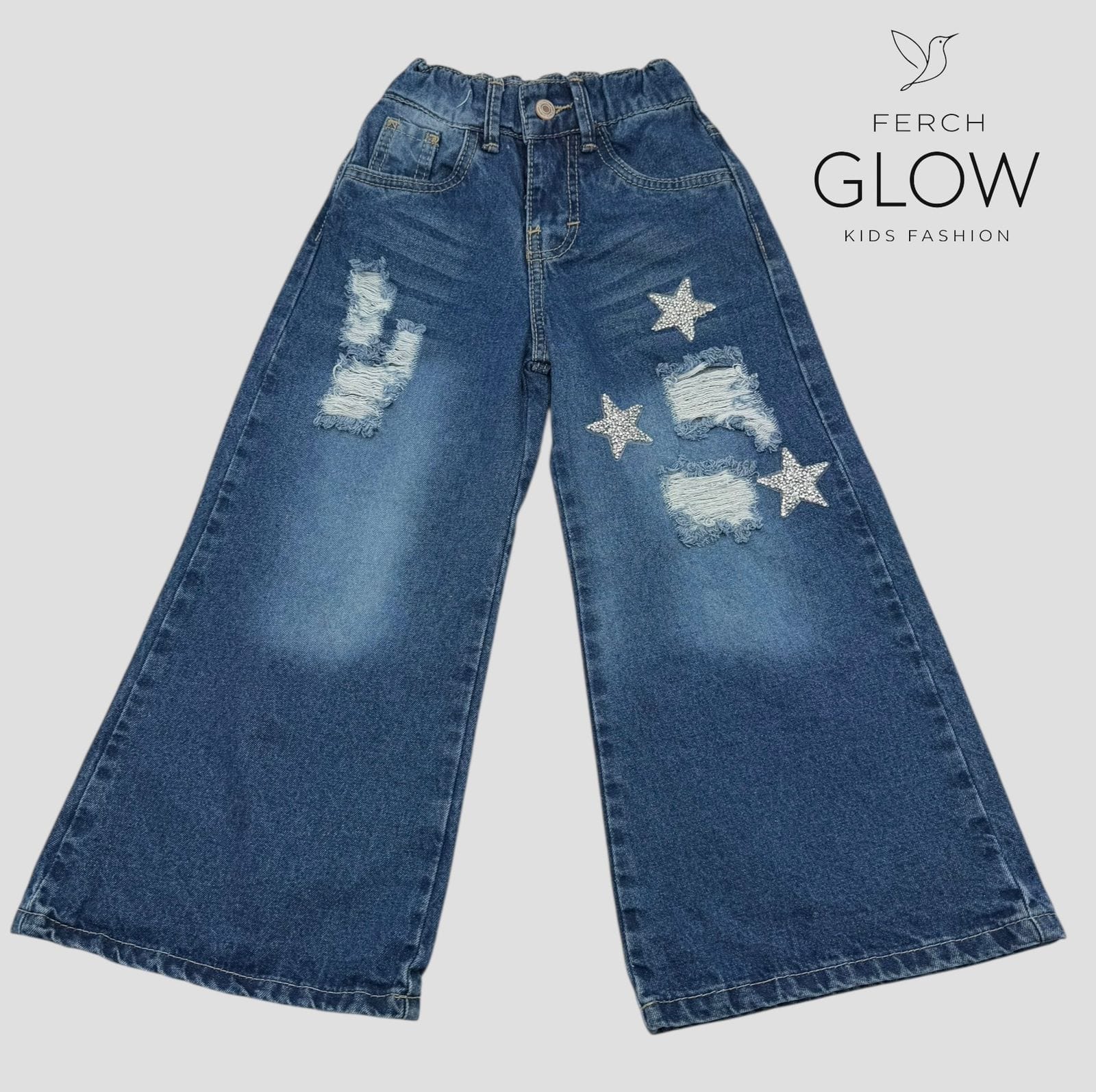 Jeans Flare con Estrellas de Brillo para Niña - ¡Estilo y Comodidad para Brillar!