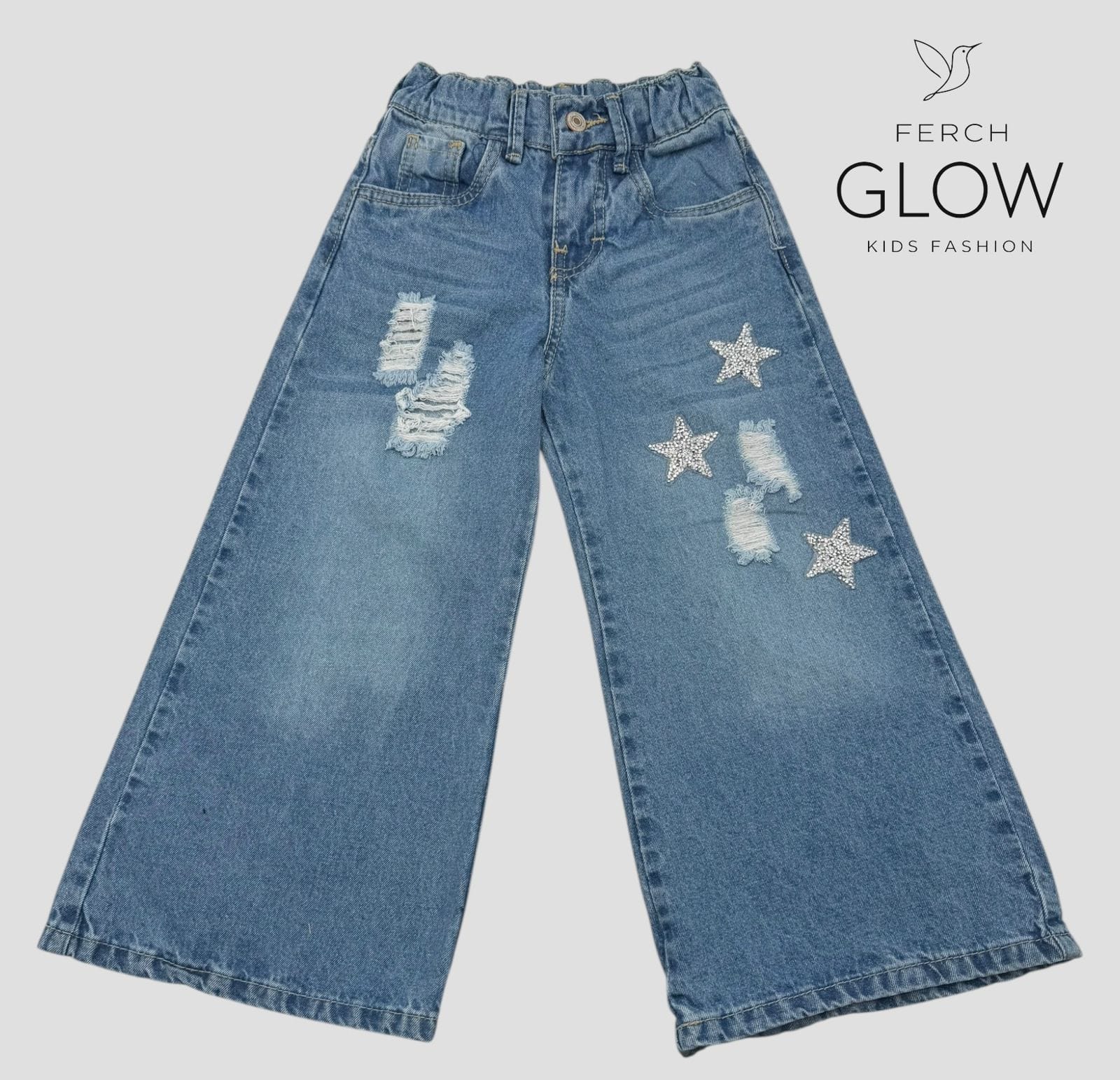 Jeans Flare con Estrellas de Brillo para Niña - ¡Estilo y Comodidad para Brillar!