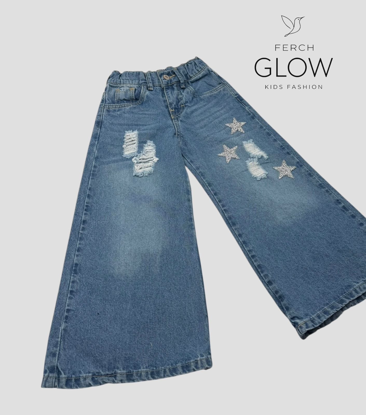 Jeans Flare con Estrellas de Brillo para Niña - ¡Estilo y Comodidad para Brillar!