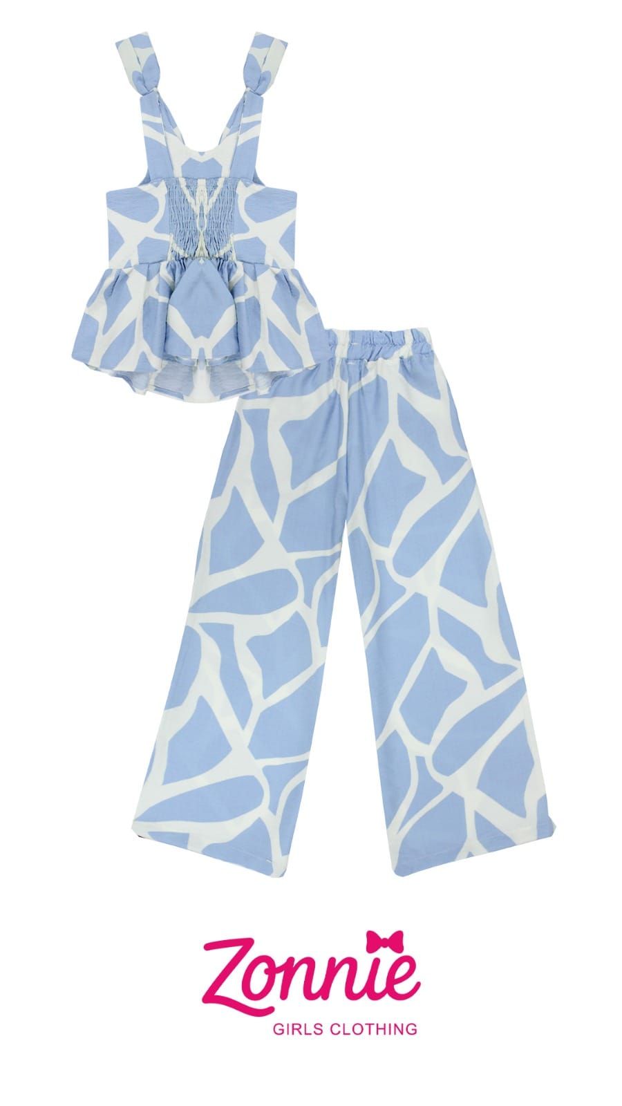 Set de Verano para Niña - Top con Moños y Pantalón Ancho ✨