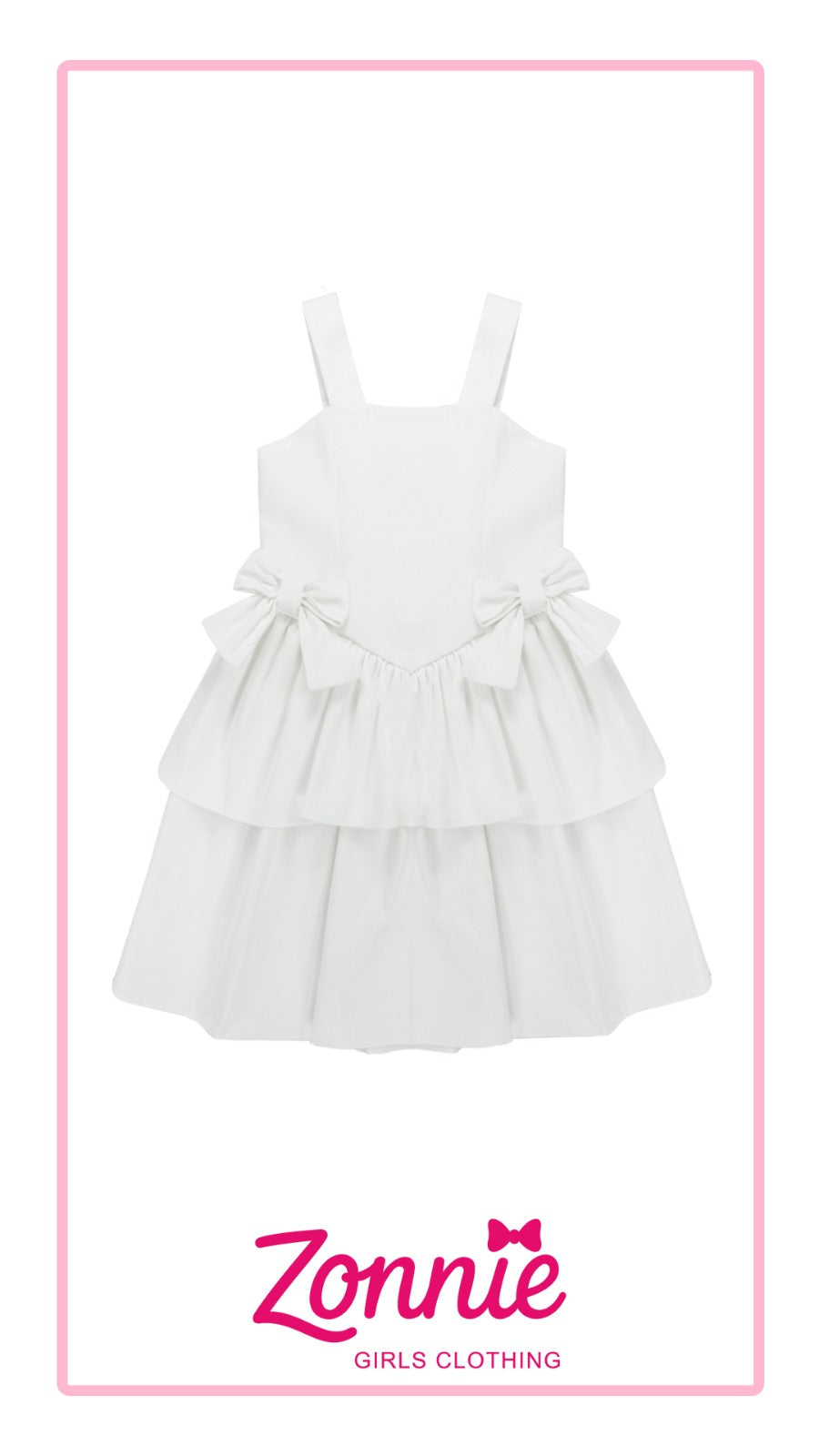 Vestido de Niña Elegante con Doble Lazo y Falda de Tablones