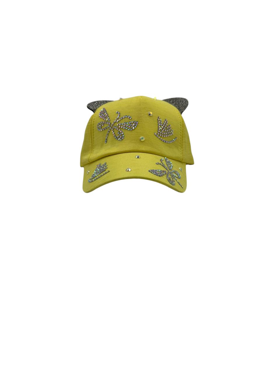 Gorra Aesthetic Con Orejas De Gatito Y Rhinestones