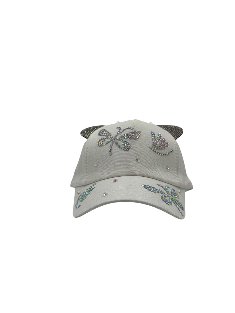 Gorra Aesthetic Con Orejas De Gatito Y Rhinestones
