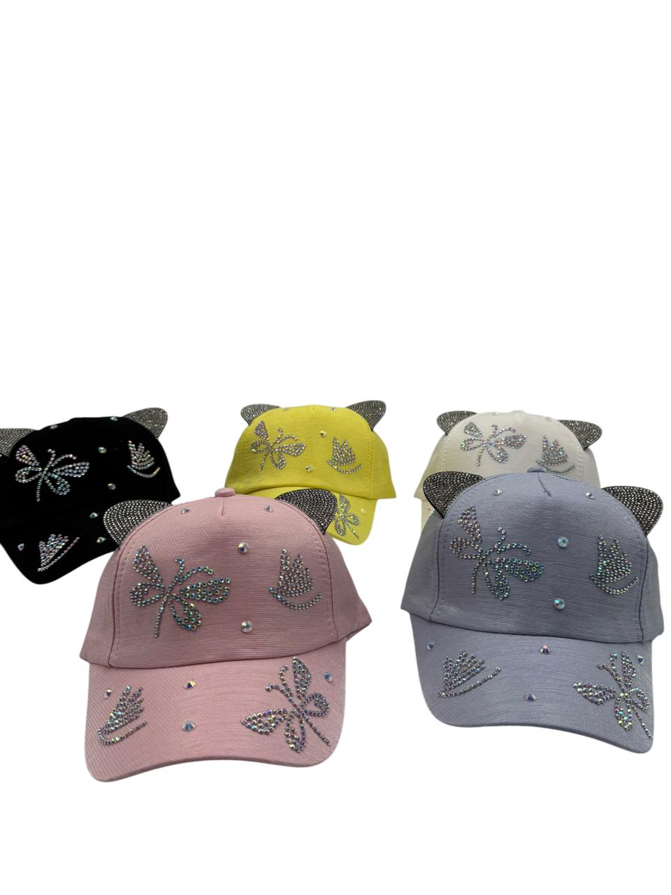 Gorra Aesthetic Con Orejas De Gatito Y Rhinestones