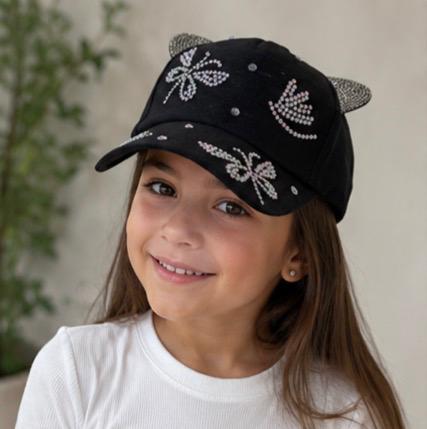 Gorra Aesthetic Con Orejas De Gatito Y Rhinestones