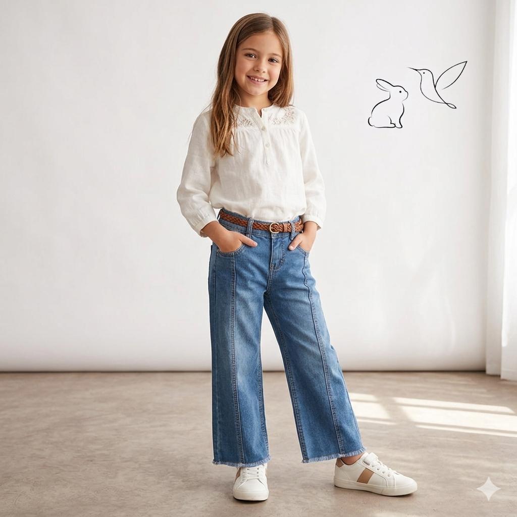 Jeans Pata de Elefante para Niña - Estilo Casual y Divertido 💖