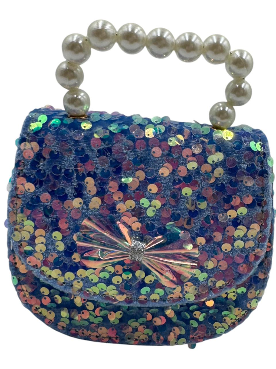 Mini Bolsa Coquette De Lentejuelas Con Perlas Para Niña