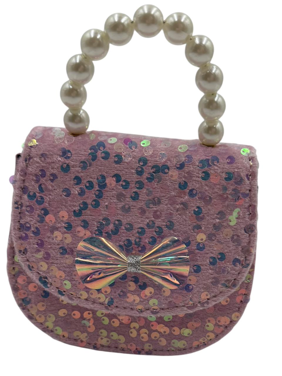 Mini Bolsa Coquette De Lentejuelas Con Perlas Para Niña