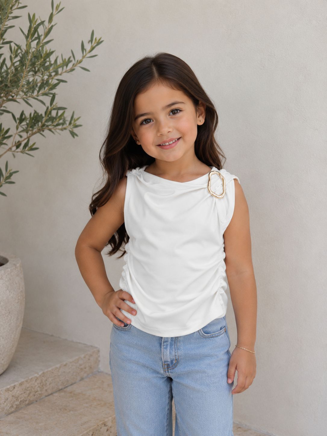 Blusa Infantil con piedra preciosa