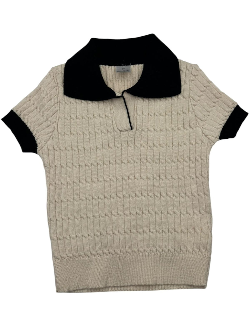 Blusa Polo de Tejido de Trenzas Old Money para Niña – Estilo Coquette y Preppy