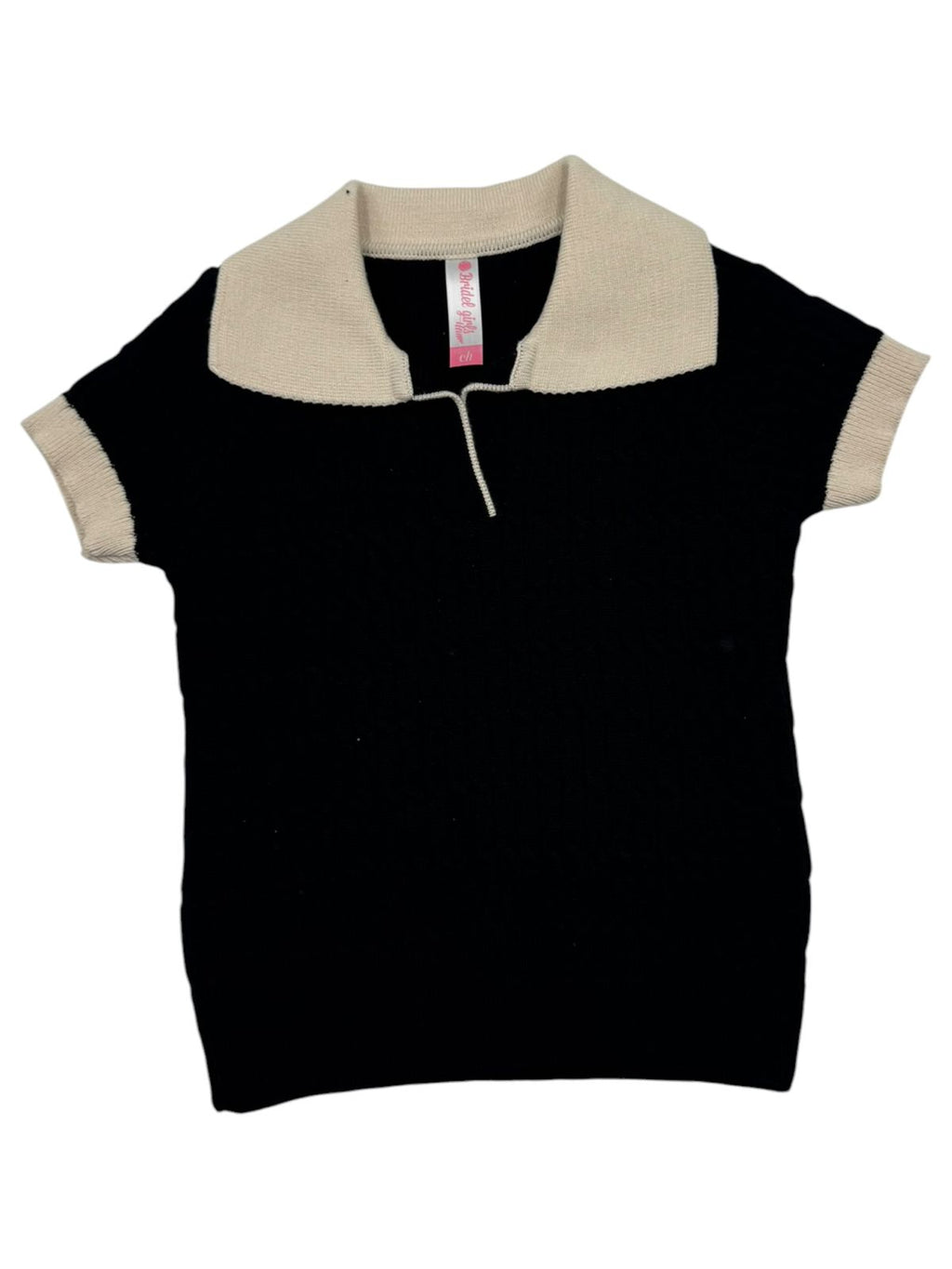 Blusa Polo de Tejido de Trenzas Old Money para Niña – Estilo Coquette y Preppy