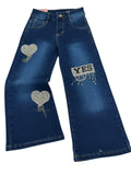 ean Pata Ancha Wide Leg para Niña con Brillos y Aplicación "YES" ✨