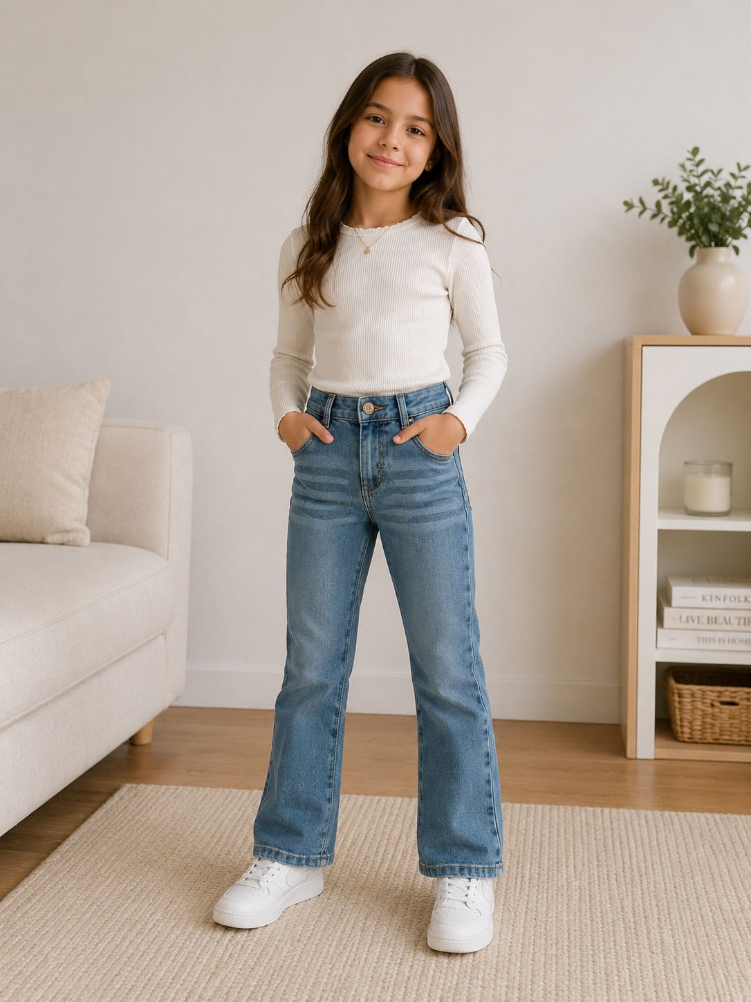 Pantalon recto abierto de abajo