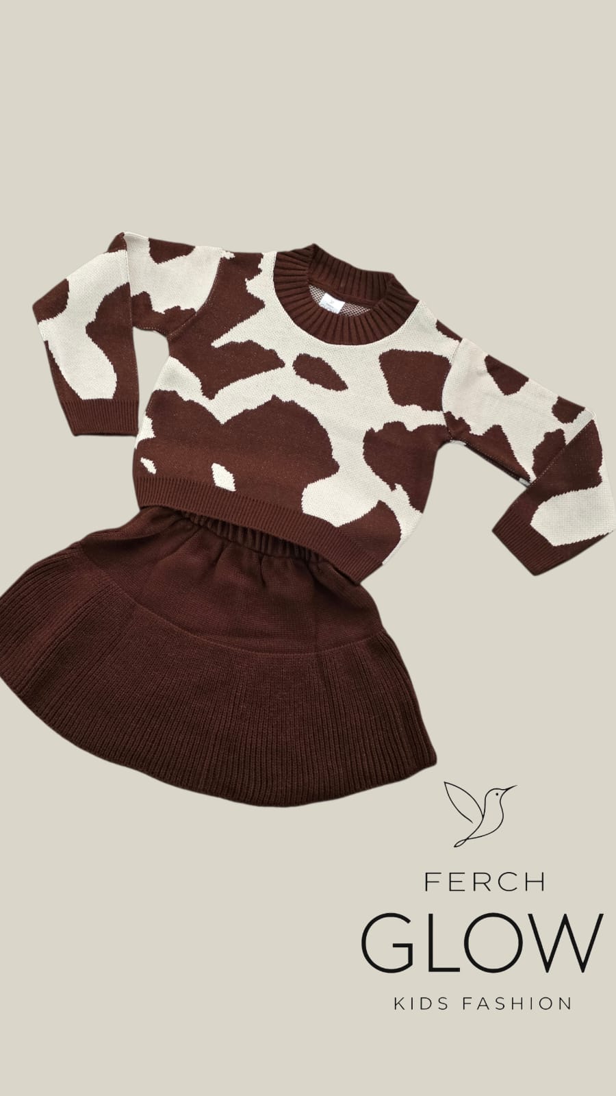 Conjunto Tejido de Vaca para Niña 🐮✨