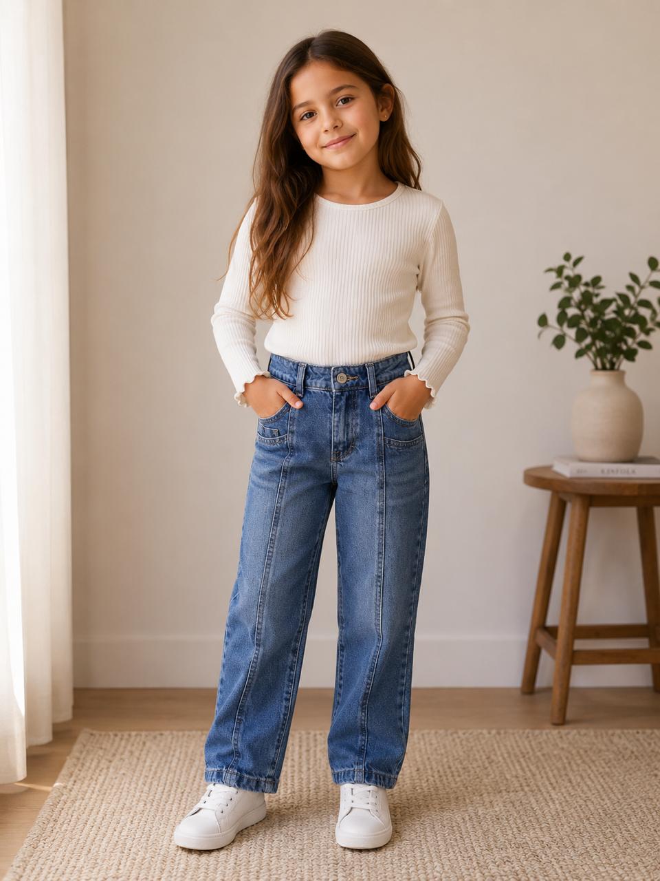 Pantalón mom con costura en medio