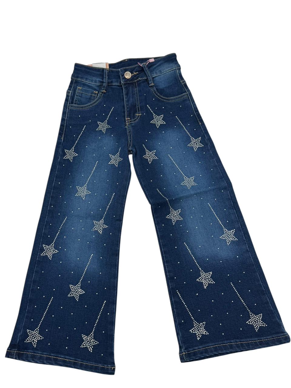 👖 Jeans de Niña Acampanados con Estrellas y Brillantes 🌟 Alta Calidad