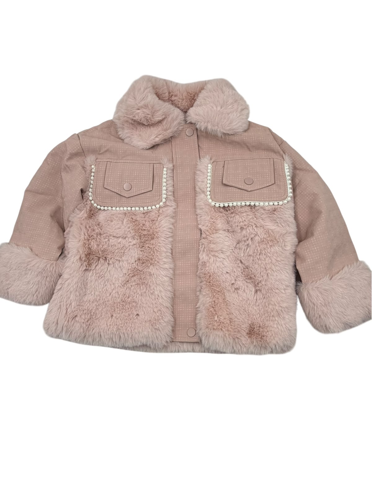 ✨ Conjunto Infantil 3 Piezas con Chamarra de Peluche + Playera + Jeans para Niña | Outfit Casual Elegante