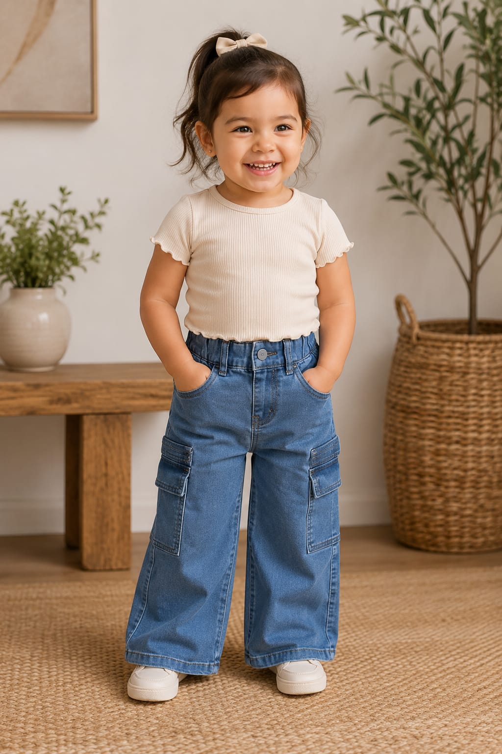 Pantalón Cargo de Mezclilla para bebe