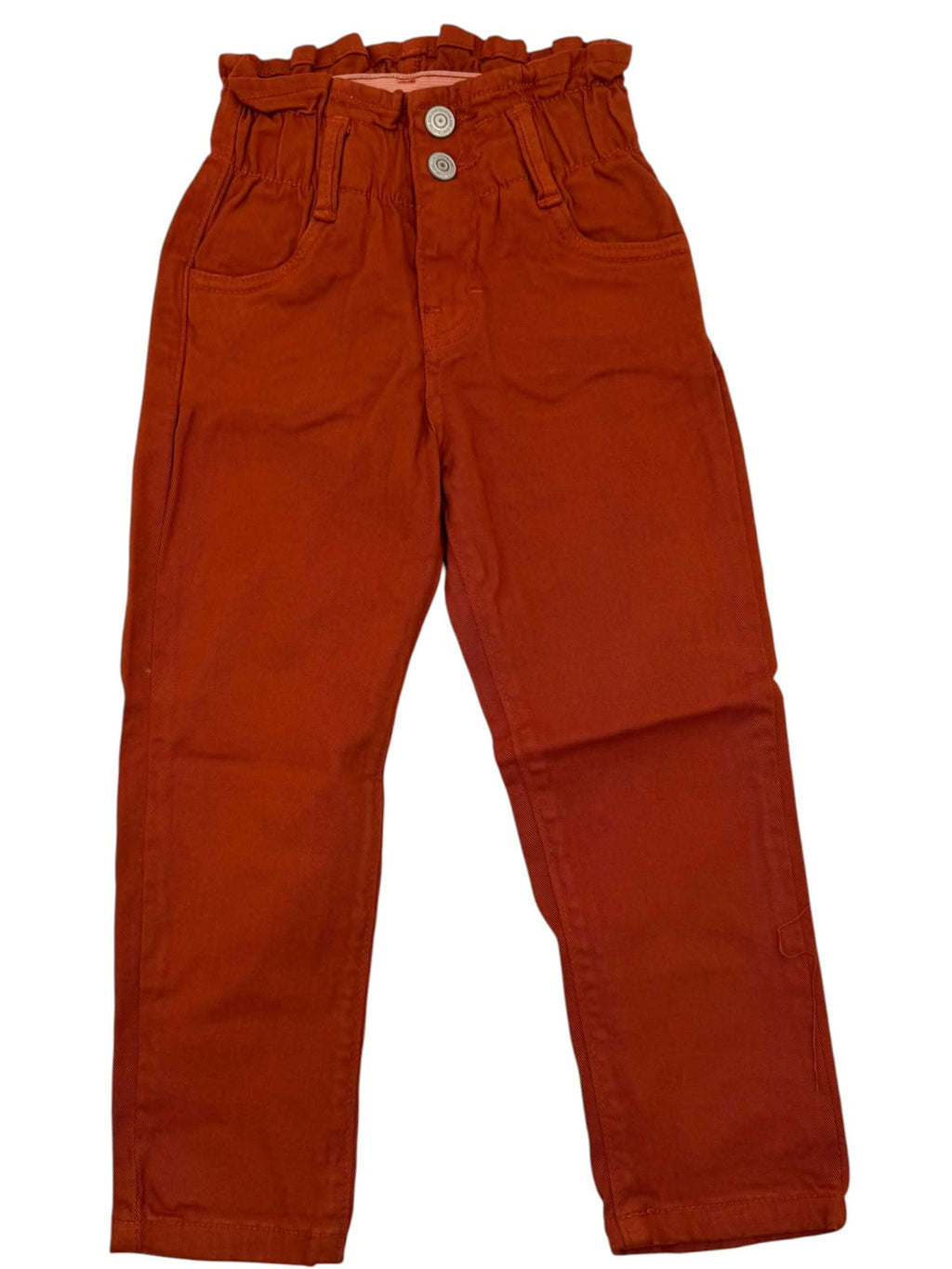 Pantalón Baggy / Mom Jeans para Niña – Cintura Alta Elástica Paperbag, Estilo Moda Infantil