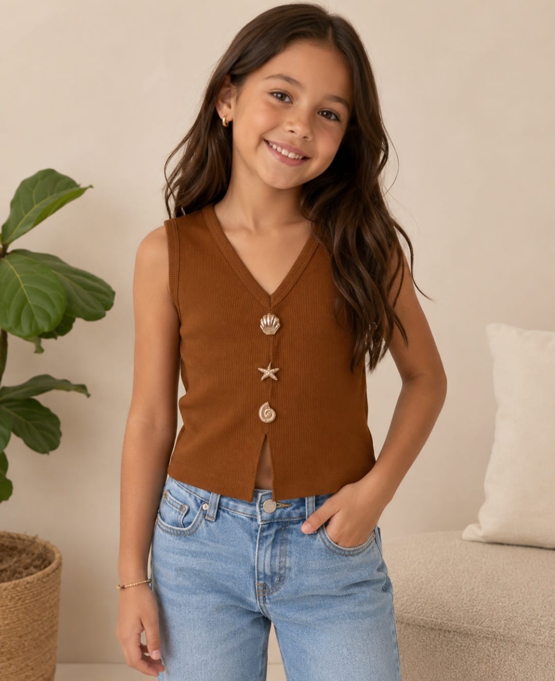 Canalé con Botones Marinos para Niña –