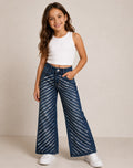 Jeans Wide Leg de Niña con Cristales Brillantes | Estilo Premium de Temporada