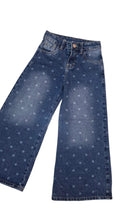Jeans Anchos de Mezclilla con Estampado de Lunares