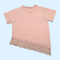 Playera para Niña con Encaje | Blusa Básica Manga Corta | Algodón Suave