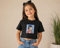 Playera Crop Top Niña Estampa Perrito Francés Parisino Algodón