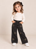 Pantalón Wide Leg para Niña con Estrellas de Brillos ⭐
