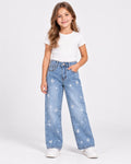 ✨ Jeans Wide Leg para Niña con Brillos y Mariposas | Pantalón de Mezclilla Holgado ✨