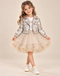 Conjunto Elegante para Niña con Chamarra y Falda de Tul | Outfit de Fiesta