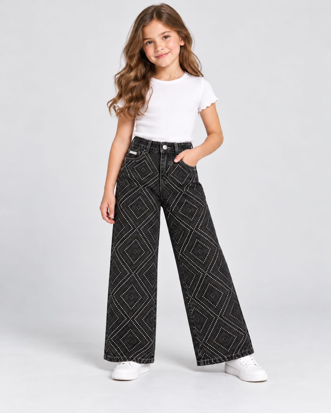 💖 ¡El jeans perfecto para las pequeñas que aman brillar! ✨