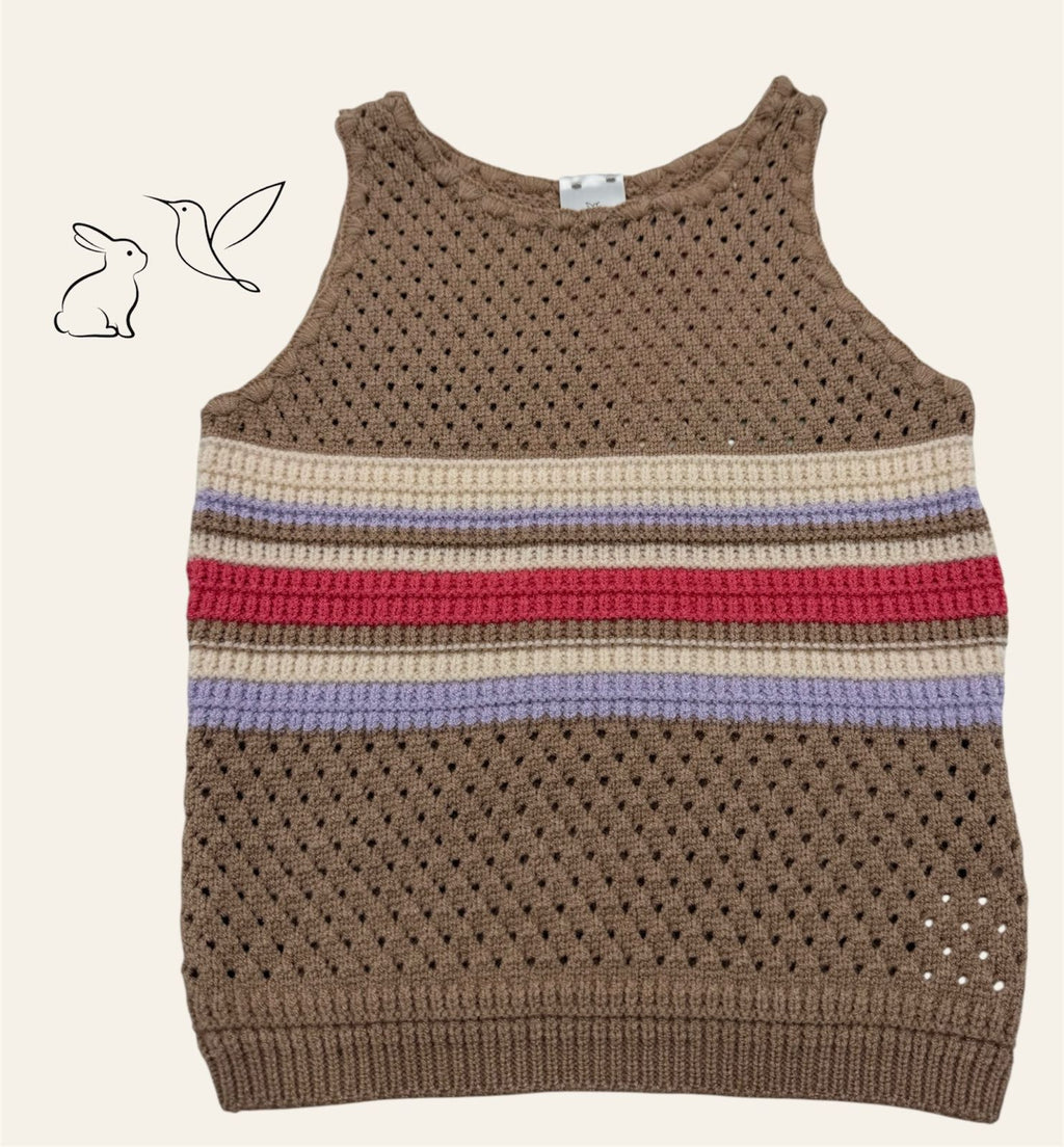 Blusa de Punto Calado con Rayas Boho | Estilo Retro Trendy ✨